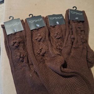 Topshop Chocolate Textured Knit Socks